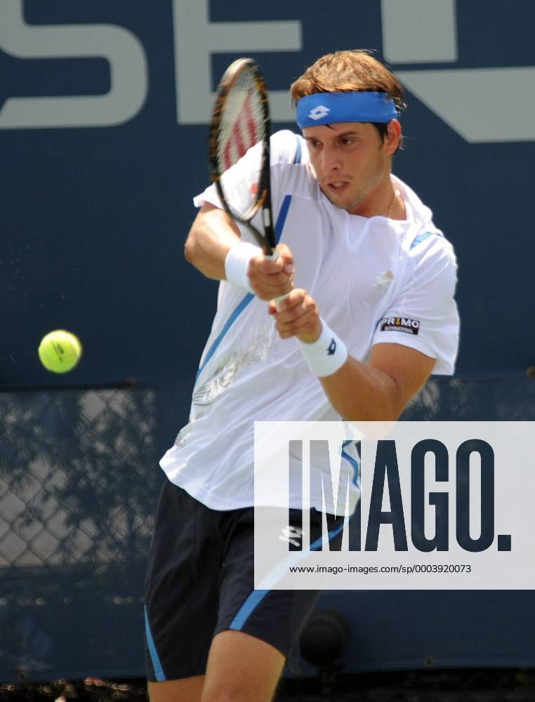 Gilles Muller (Luxemburg) Tennis Herren US Open 2008, Grand Slam, ATP Tour Einzelbild Flushing Meadows New York, NY, N Y Dynamik,