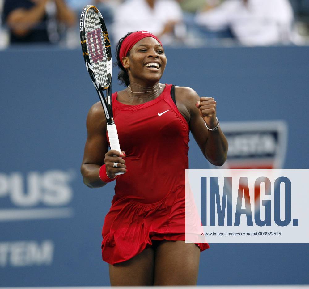 Serena Williams (USA) - Schlußjubel Tennis Damen US Open 2008, Grand Slam, WTA Tour Einzelbild Flushing Meadow New York, NY N Y Freude,