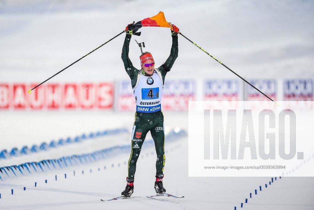 Benedikt Doll of Germany celebrates after the Men s 4x7 5 km Relay during the IBU World Championships Biathlon on March 16 2019 in Östersund Photo Petter Arvidson BILDBYRAN kod PA 92269,