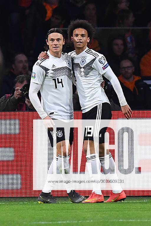 Football EM qualification Germany Netherlands on 24 03 2019 in the Johan Cruyff ArenA in Amsterdam Goal celebration to 0 1 by Leroy Sane Germany DFB regulations prohibit any use of photographs as image sequences and or quasi video xRx