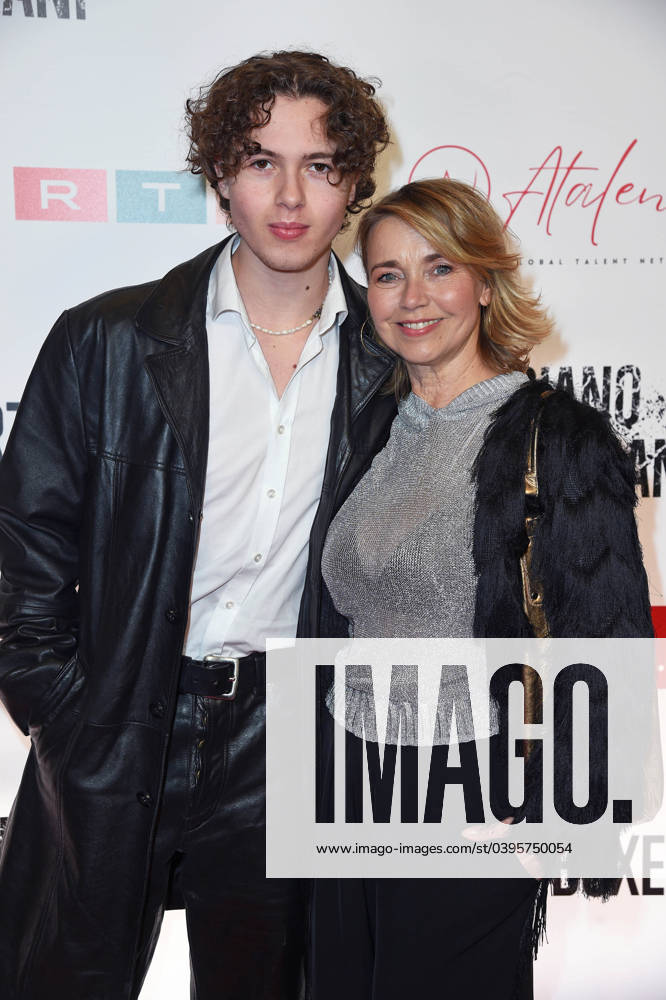 Tina Ruland with son Jahvis Ruland at the premiere of the documentary Graciano Rocchigiani Das Herz eines Boxers at the Colosseum in Berlin on 24 01 2024