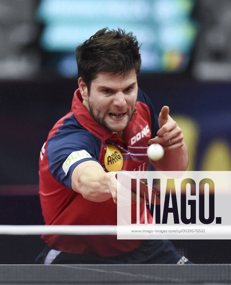 KW13 (190330) -- DOHA, March 30, 2019 -- Dimitrij Ovtcharov of Germany competes during the men s singles second round match against Lin Yun-Ju of Chinese Taipei at ITTF World Tour Platinum Qatar Open in the Qatari capital Doha on March 29, 2019. Dimitrij Ovtcharov lost 2-4. ) (SP)QATAR-DOHA Table tennis Tischtennis ITTF-QATAR OPEN Nikku