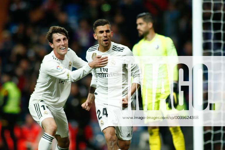 Madrid, MADRID, SPAIN - Dani Ceballos of Real Madrid celebrates a goal during the spanish championship, La Liga, football match played between Real Madrid and SD Huesca at Santiago Bernabeu Stadium in Madrid, Spain, on March 31, 2019. Soccer: La Liga - Real Madrid v Huesca - ZUMAa181 20190331_zaa_a181_119