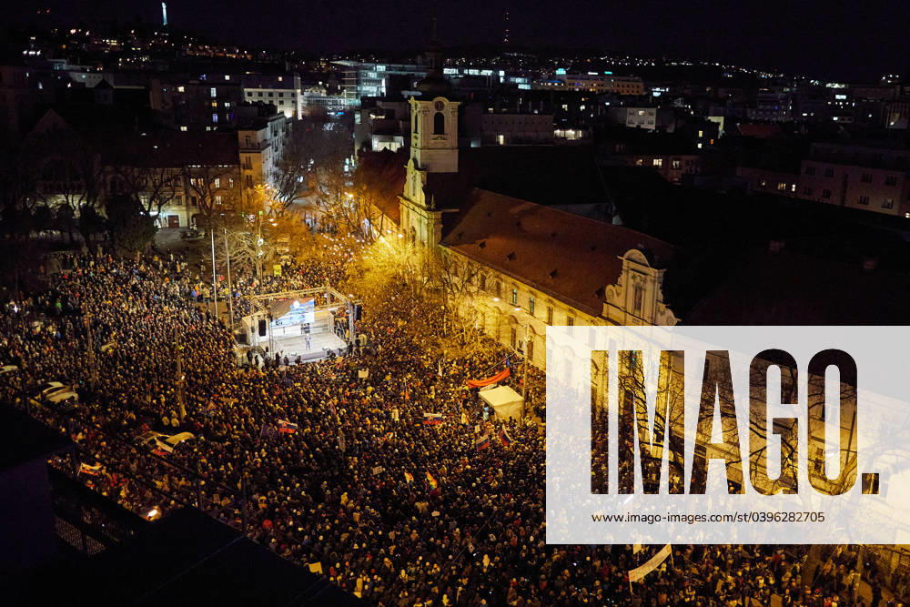 Street protests across Slovakia against a plan by populist Prime Minister Robert Fico to amend the penal code and eliminate a national prosecutors office. The planned changes also include a reduction in punishments for corruption including the possibility of suspended sentences, and a significant shortening of the statute of limitations. Rally under the slogan Let s stop them! in Bratislava, Slovakia, January 25, 2024. (CTKxPhoto HolubovaxDorota) CTKPhotoP2024012509077 CTKPhotoP2024012509077