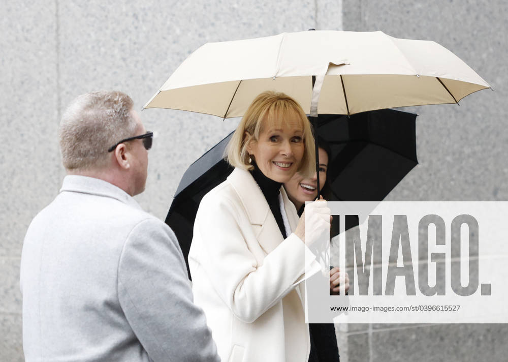 Journalist E. Jean Carroll arrives at the courthouse as closing arguments begin in her damages trial against Donald Trump at Manhattan Federal Court on Friday, January 26, 2024 in New York. The writer is seeking at least 10 million dollars in damages from the former president for repeatedly defaming her after she accused him of sexually assaulting her in the 1990s. NYP20240126101 JohnxAngelillo