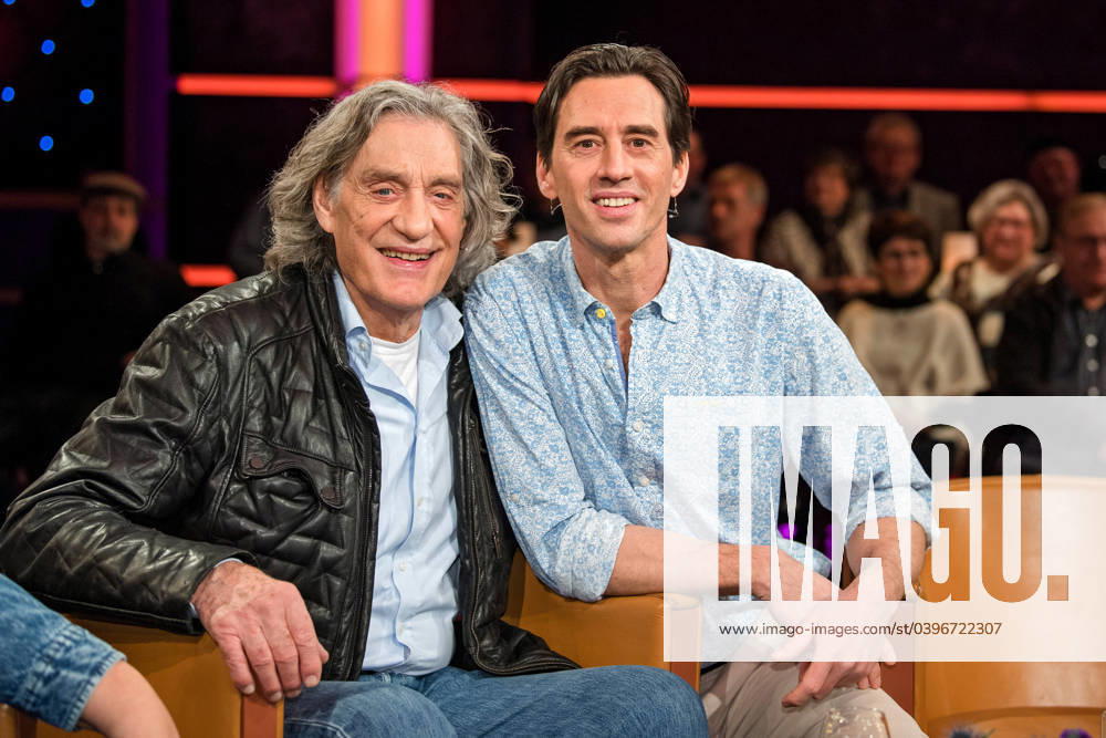 MDR Riverboat actor Winfried Glatzeder with his son Robert on the occasion of the recording of the MDR talk show Riverboat on 26 01 2024 at Mediacity Leipzig 20240126ADO0046