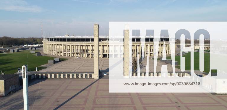 Football Mens Season 2018 2019 Around the Olympiastadion Berlin in picture View from Olympic Square 04 04 2019