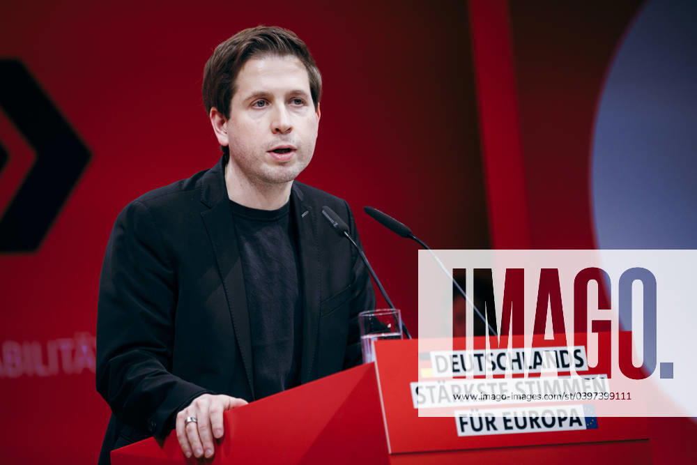 Kevin Kuehnert, Secretary General of the SPD, recorded at the European Delegates Conference of the Social Democratic Party of Germany in Berlin, 28 01 2024 Berlin Germany
