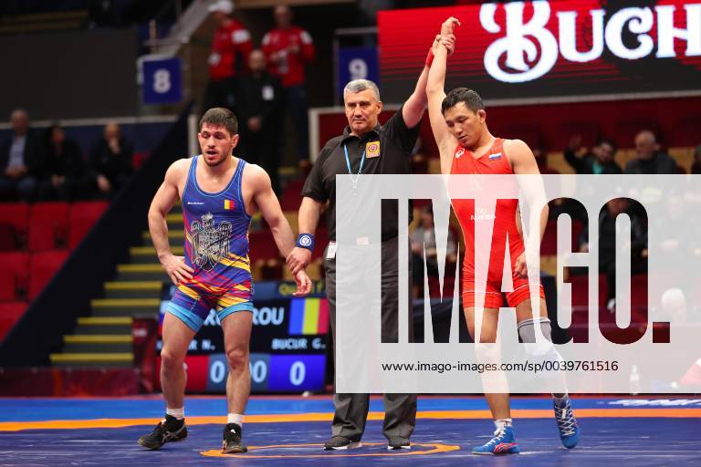Wrestling European Championships 2019 08.04.2019 Bucharest Freestyle Day One 65kg Freestyle Nachyn Sergeevitch KUULAR red RUS vs George BUCUR blue ROU