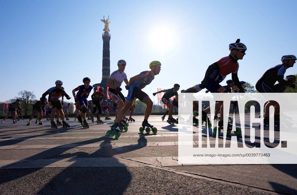 Athletics Berlin 07 04 2019 GENERALI BERLINER HALF MARATHON 21 0975 Km SKATER SIEGESSAEULE Start Photo Eberhard Thonfeld camera 4