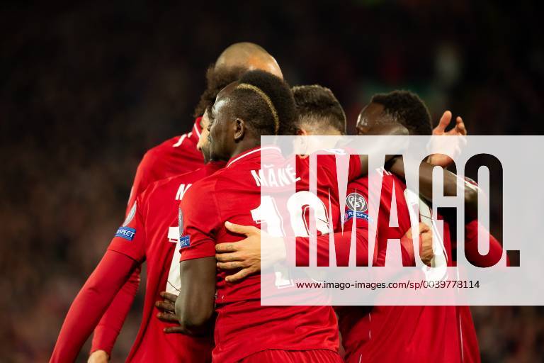 Liverpool England 09 04 2019 UEFA Champions League 2018 19 Season Round of 8 Quarter Finals Liverpool FC vs. FC Port Goal to 2 0 Scorers Roberto Firmino LFC cheers DeFodi053
