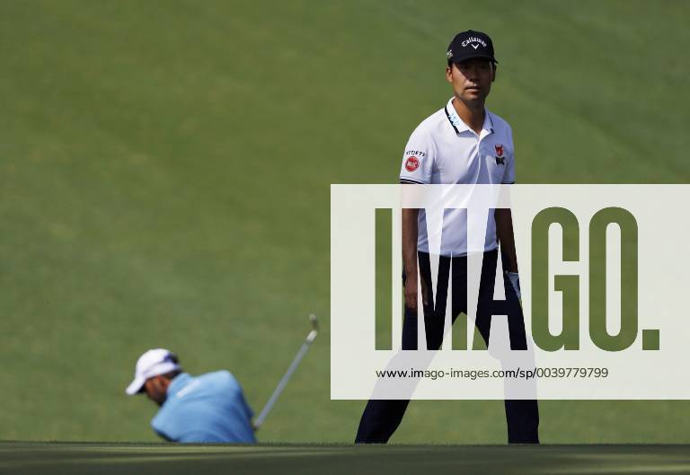 Kevin Na walks to the 10th green at practice on the Tuesday before the 2019 Masters Tournament at Augusta National Golf Club in Augusta, Georgia, on April 9, 2019. AUG20190409105 JOHNxANGELILLO