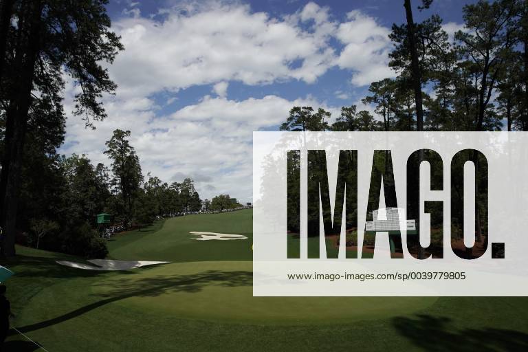 Shadows fall on the 10th green at practice on the Tuesday before the 2019 Masters Tournament at Augusta National Golf Club in Augusta, Georgia, on April 9, 2019. AUG20190409120 JOHNxANGELILLO