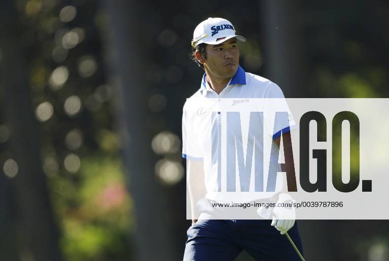 Hideki Matsuyama of Japan looks at the 13th green at practice on the Wednesday before the 2019 Masters Tournament at Augusta National Golf Club in Augusta, Georgia, on April 10, 2019. AUG20190410108 JOHNxANGELILLO