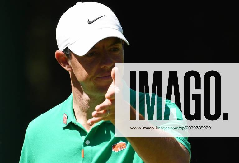 Rory McIlroy of Northern Ireland reacts after a putt at practice on the Wednesday before the 2019 Masters Tournament at Augusta National Golf Club in Augusta, Georgia, on April 10, 2019. AUG20190410903 KEVINxDIETSCH