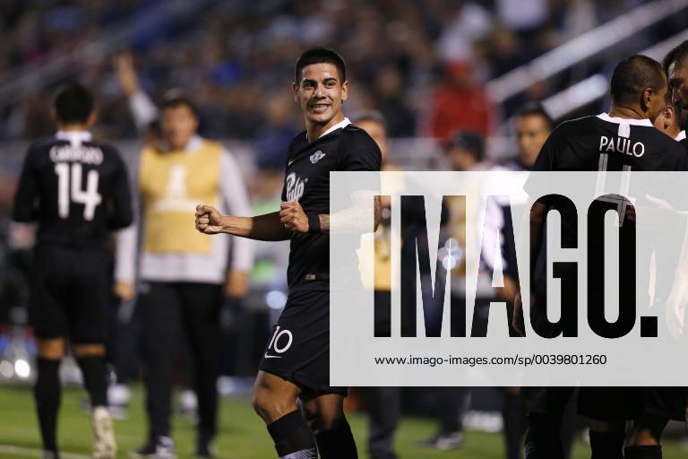 Futbol, Universidad Catolica vs Libertad. Copa Libertadores 2019 El jugador de Libertad Jorge Recalde celebra su gol contra Universidad Catolica durante el partido del grupo H de Copa Libertadores en el estadio San Carlos de Apoquindo. Santiago de Chile. 10 04 2019 Javier Torres Photosport Football, Universidad Catolica vs Libertad. Copa Libertadores Championchip 2019 Libertad s player Jorge Recalde, celebrates his goal against Universidad Catolica during group H for Copa Libertadores Championship held at San Carlos de Apoquindo stadium. Santiago, Chile. 10 04 2019 Javier Torres Photosport Universidad Catolica vs Libertad, Copa Libertadores 2019