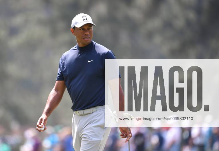 Tiger Woods walks off the 3rd green during the first round of the Masters Tournament at Augusta National Golf Club in Augusta, Georgia, on April 11, 2019. AUG20190411333 KEVINxDIETSCH
