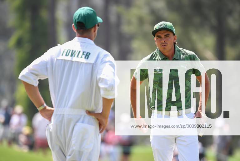 Rickie Fowler walks off the 3rd green during the first round of the Masters Tournament at Augusta National Golf Club in Augusta, Georgia, on April 11, 2019. AUG20190411349 KEVINxDIETSCH