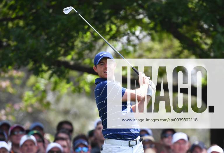 Rory McIlroy watches his tee shot off of the fourth tee during the first round of the Masters Tournament at Augusta National Golf Club in Augusta, Georgia, on April 11, 2019. AUG20190411354 KEVINxDIETSCH