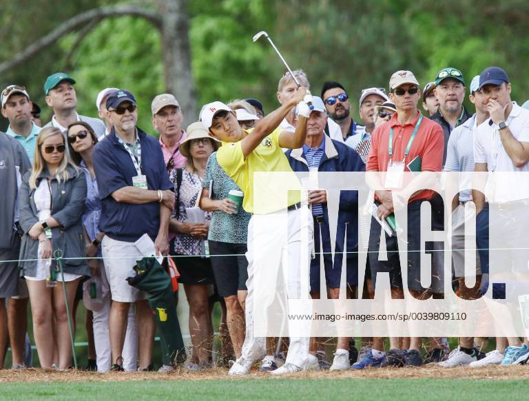 Golf: Masters Tournament Japanese amateur Takumi Kanaya plays a shot on the first hole during the first round of the Masters Tournament at Augusta National Golf Club in Augusta, Georgia, on April 11, 2019.