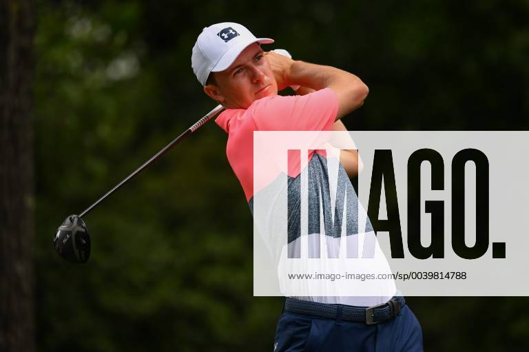 Jordan Spieth watches his drive off of the second tee during the second round of the Masters Tournament at Augusta National Golf Club in Augusta, Georgia, on April 12, 2019. AUG20190412319 KEVINxDIETSCH