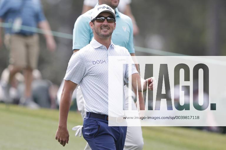 Thornburg Olesen of Denmark smiles as he walks to the 9th green in the second round at the 2019 Masters Tournament at Augusta National Golf Club in Augusta, Georgia, on April 12, 2019. AUG20190412104 JOHNxANGELILLO