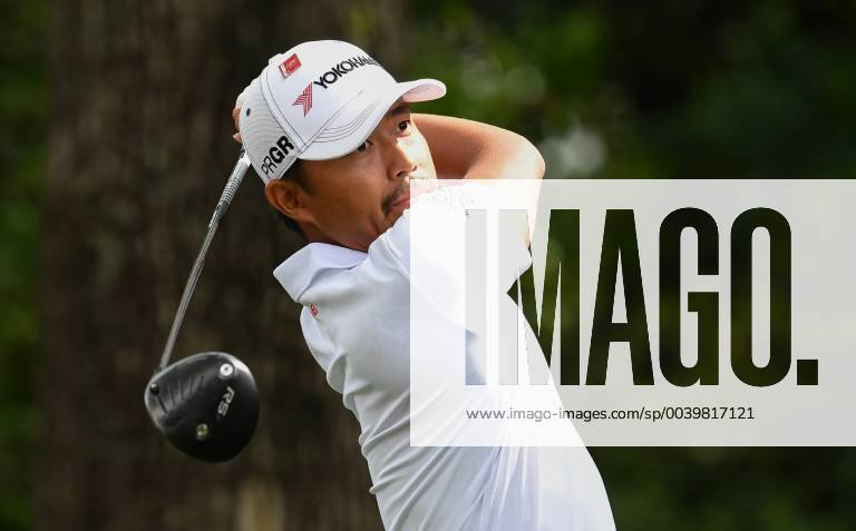 Satoshi Kodaira watches his drive off of the second tee during the second round of the Masters Tournament at Augusta National Golf Club in Augusta, Georgia, on April 12, 2019. AUG20190412302 KEVINxDIETSCH