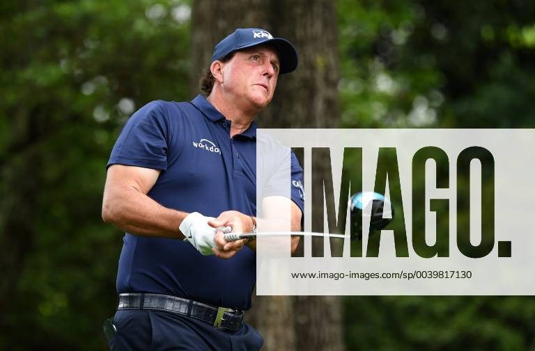 Phil Mickelson watches his drive off of the second tee during the second round of the Masters Tournament at Augusta National Golf Club in Augusta, Georgia, on April 12, 2019. AUG20190412313 KEVINxDIETSCH