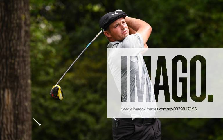 Bryson DeChambeau watches his drive off of the second tee during the second round of the Masters Tournament at Augusta National Golf Club in Augusta, Georgia, on April 12, 2019. AUG20190412303 KEVINxDIETSCH