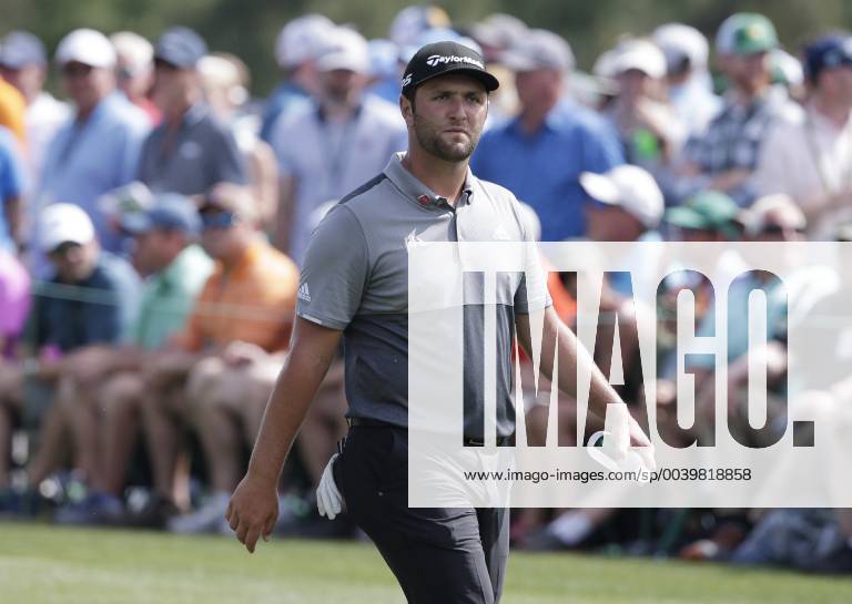 Jon Rahm of Spain walks to the 8th fairway in the second round at the 2019 Masters Tournament at Augusta National Golf Club in Augusta, Georgia, on April 12, 2019. AUG20190412124 JOHNxANGELILLO