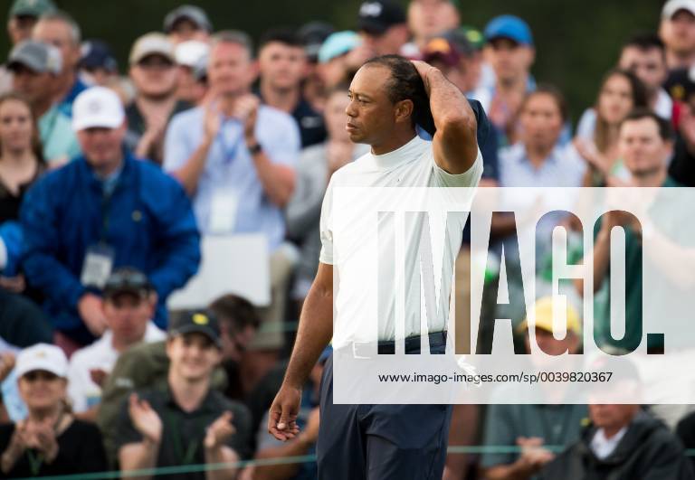 Tiger Woods finishes his second round of the Masters Tournament at Augusta National Golf Club in Augusta, Georgia, on April 12, 2019. AUG20190412349 KEVINxDIETSCH