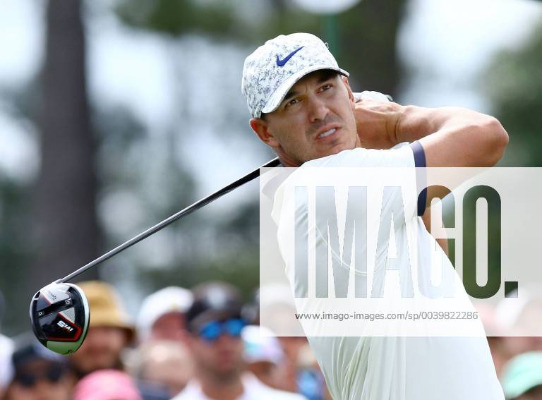 Golf: Masters Tournament Brooks Koepka of the United States tees off on the first hole during the second round of the Masters Tournament at Augusta National Golf Club in Augusta, Georgia, on April 12, 2019.
