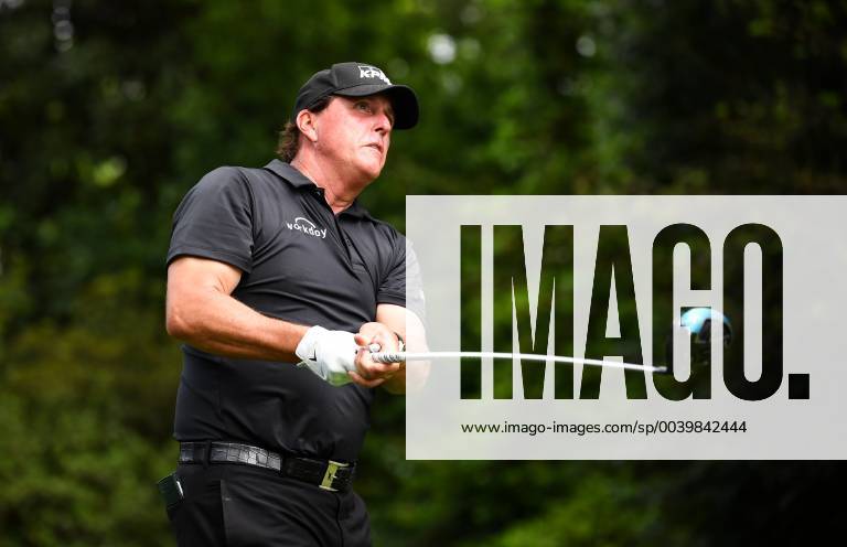 Phil Mickelson watches his drive off of the second tee during the third round of the Masters Tournament at Augusta National Golf Club in Augusta, Georgia, on April 13, 2019. AUG20190413304 KEVINxDIETSCH