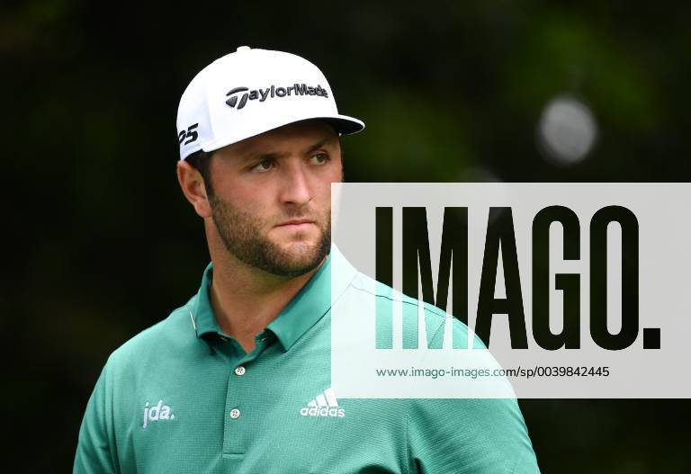 Jon Rahm prepares to drive off of the second tee during the third round of the Masters Tournament at Augusta National Golf Club in Augusta, Georgia, on April 13, 2019. AUG20190413305 KEVINxDIETSCH