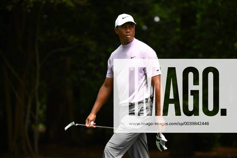 Tiger Woods prepares to drive off of the second tee during the third round of the Masters Tournament at Augusta National Golf Club in Augusta, Georgia, on April 13, 2019. AUG20190413306 KEVINxDIETSCH