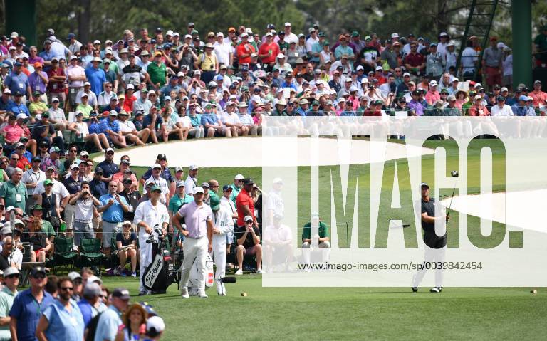 Adam Scott hits off of the third tee during the third round of the Masters Tournament at Augusta National Golf Club in Augusta, Georgia, on April 13, 2019. AUG20190413314 KEVINxDIETSCH