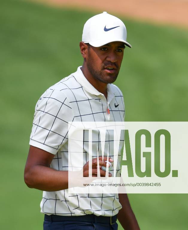 Tony Finau walks off the 10th green during the third round of the Masters Tournament at Augusta National Golf Club in Augusta, Georgia, on April 13, 2019. AUG20190413315 KEVINxDIETSCH