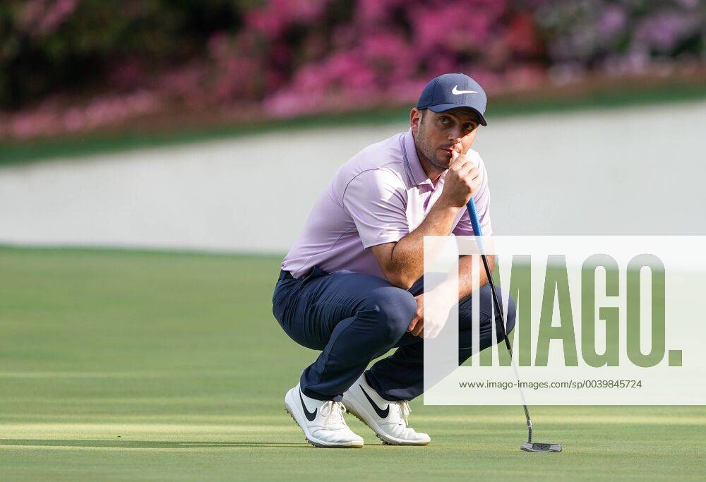 Brooks Koepka lines up a putt on the 13th green during the third round of the Masters Tournament at Augusta National Golf Club in Augusta, Georgia, on April 13, 2019. AUG201904133322 KEVINxDIETSCH