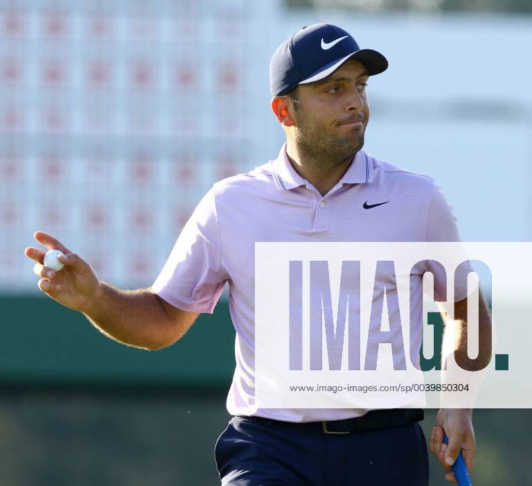 Golf: Masters Tournament Francesco Molinari of Italy reacts after sinking a putt on the 17th hole during the third round of the Masters Tournament at Augusta National Golf Club in Augusta, Georgia, on April 13, 2019.