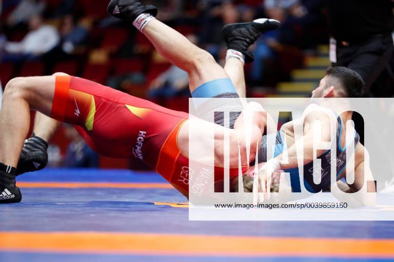 Wrestling European Championships 2019 13 04 2019 Bucharest Greco Roman 82kg Hannes Wagner red GER vs Rajbek Alvievich BISULTANOV blue DEN