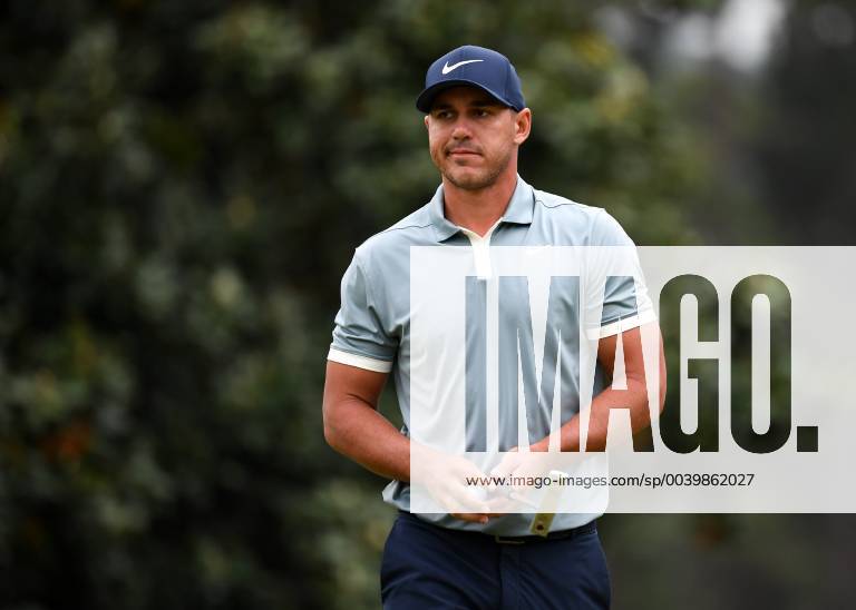 Brooks Koepka reacts after putting on the first green during the final round of the Masters Tournament at Augusta National Golf Club in Augusta, Georgia, on April 14, 2019. AUG20190414313 KEVINxDIETSCH
