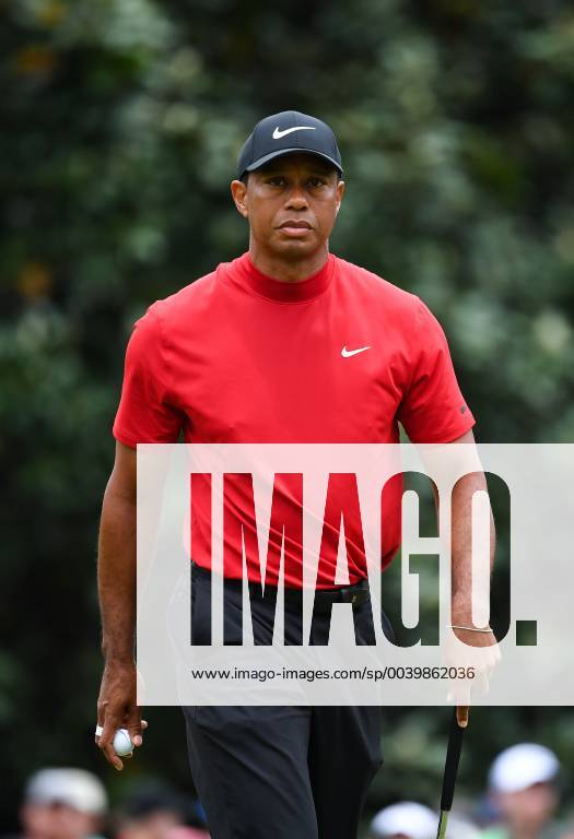 Tiger Woods walks off the first green during the final round of the Masters Tournament at Augusta National Golf Club in Augusta, Georgia, on April 14, 2019. AUG20190414322 KEVINxDIETSCH
