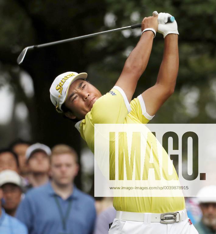 Golf: Masters Tournament Hideki Matsuyama of Japan hits a tee shot on the fourth hole during the final round of the Masters Tournament in Augusta, Georgia, on April 14, 2019. He finished 32nd.