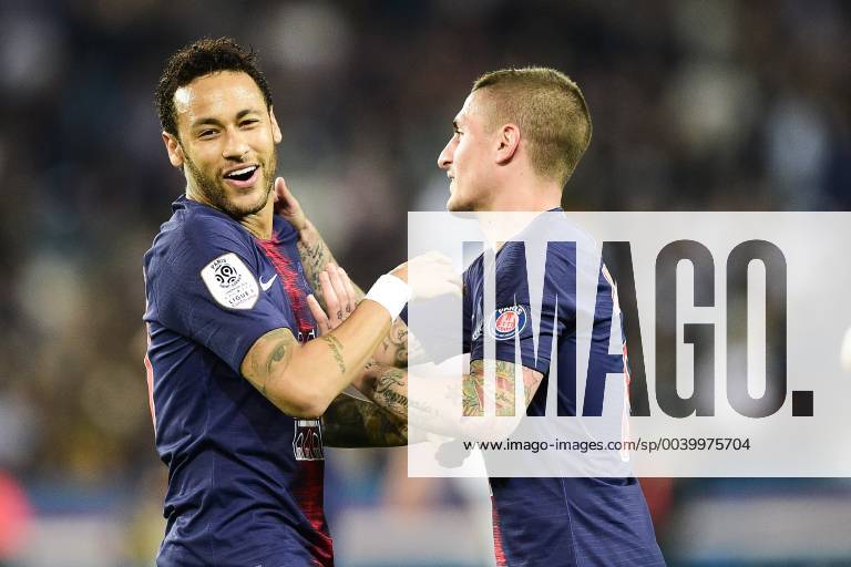 NEYMAR JR (PSG) VERRATTI Marco (PSG) FOOTBALL : PSG vs AS Monaco - Conforama Ligue1 - 21 04 2019 JBAutissier Panoramic