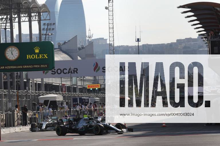 Photo4 LaPresse 26 04 2019 Baku, Azerbaijan Grand Prix Formula One Azerbaijan 2019 In the pic: Valtteri Bottas (FIN) Mercedes AMG F1 W10 and Lewis Hamilton (GBR) Mercedes AMG F1 W10