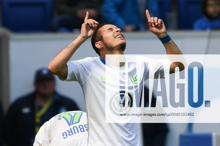 Football 1 Bundesliga TSG 1899 Hoffenheim VfL Wolfsburg v l Jubel zum Ausgleich zum 1 1 by De Asevedo Furtado VfL Wolfsburg DFL regulations prohibit any use of photographs as image sequences and or quasi video 1 Fussball Bundesliga TSG 1899 Hoffenheim VfL Wolfsburg Sinsheim