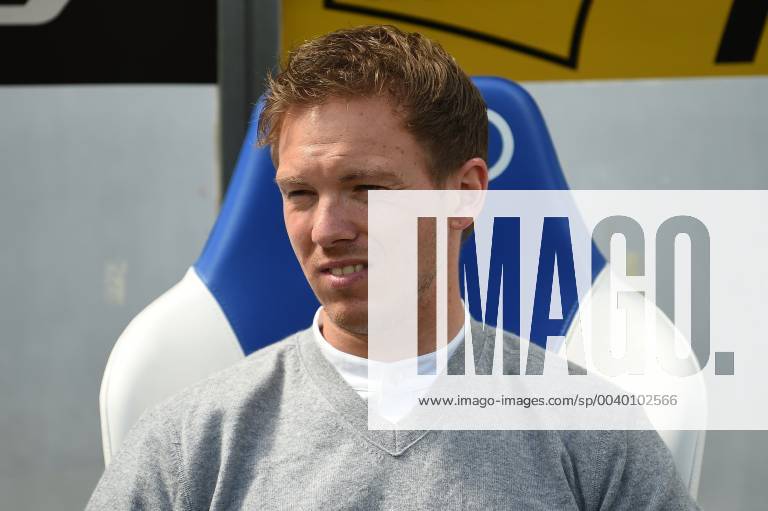 Soccer 1 Bundesliga TSG 1899 Hoffenheim VfL Wolfsburg v l Hoffenheims coach Julian Nagelsmann TSG 1899 Hoffenheim DFL regulations prohibit any use of photographs as image sequences and or quasi video 1 Fussball Bundesliga TSG 1899 Hoffenheim VfL Wolfsburg Sinsheim