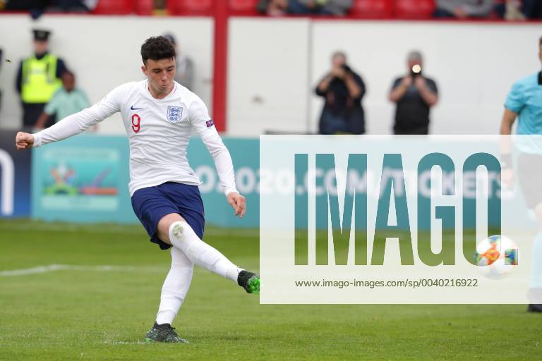 Netherlands v England UEFA EURO EM Europameisterschaft Fussball U17 U 17 Championship Brian Brobbey of England scores a goal from the penalty spot during the UEFA Euro U17 Championship match at Tolka Park, Drumcondra Content Not Available For UK Newspapers