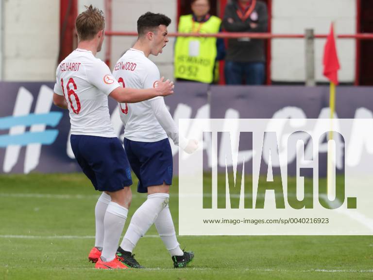 Netherlands v England UEFA EURO EM Europameisterschaft Fussball U17 U 17 Championship Brian Brobbey of England celebrates after scoring a goal during the UEFA Euro U17 Championship match at Tolka Park, Drumcondra Content Not Available For UK Newspapers