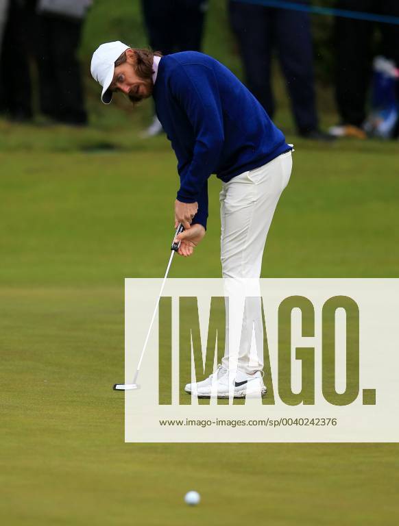 9th May 2019, Hillside Golf Club, Southport, England; Betfred British Masters, hosted by Tommy Fleetwood, day 1; Tommy Fleetwood putting for an eagle on the par five 11th hole ActionPlus12132417 DavidxBlunsden